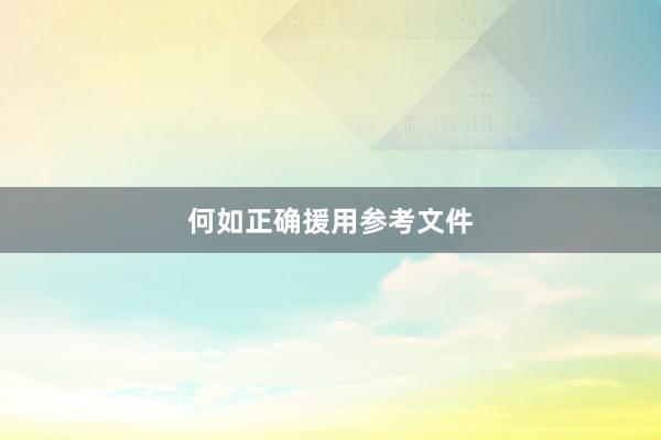 何如正确援用参考文件